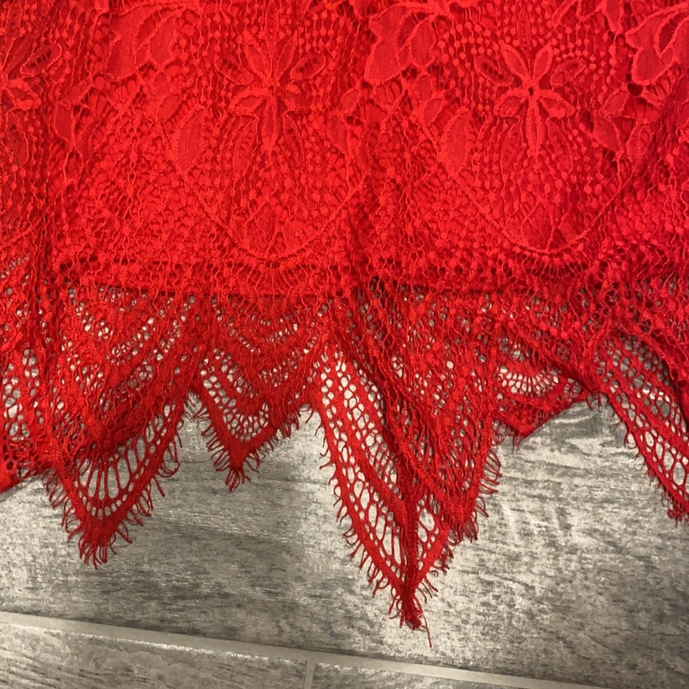 Red Lace Top - Picture 2 of 7